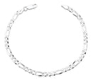 Pulseira Masculina De Prata 925 Italiana Fígaro 3x1 4.5mm 21 Cm==
